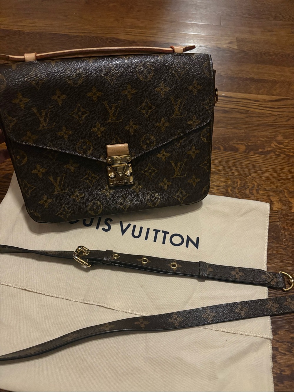 Louis Vuitton Monogram Canvas Satchel in Brown with Gold Hardware
